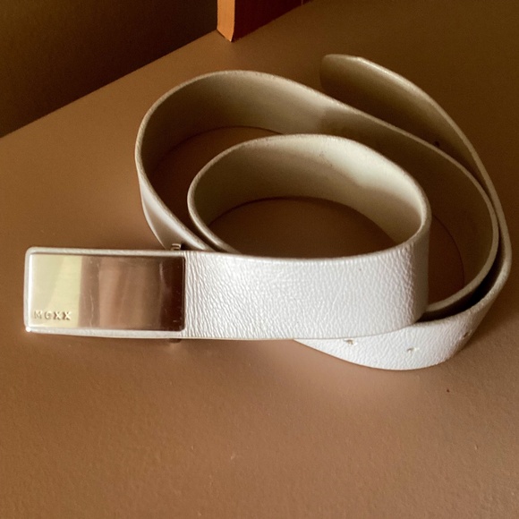 Men’s MEXX Belt Italian Leather 50 in Adjustable Vintage HARD TO FIND WHITE - Picture 1 of 6